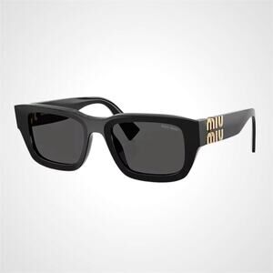 MIU MIU Sunglasses Black Acetate Square New